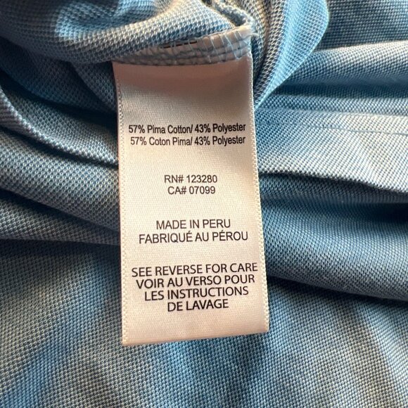 Travis Mathew XL Light Blue Polo Shirt Stripe Pocket Soft Pima Cotton Blend - Picture 2 of 7